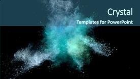  Presentation with black abstract - Colorful PPT theme enhanced with outburst - explosion of coloured powder isolated backdrop and a ocean colored foreground
