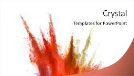  Presentation with explosion - Presentation theme having outburst - explosion of coloured powder isolated background and a white colored foreground