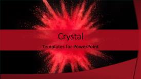  Presentation with abstract red - Cool new slides with outburst - explosion of red powder isolated backdrop and a crimson colored foreground