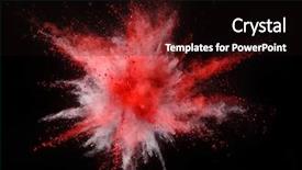  Presentation with black powder explosion the particles - Colorful slides enhanced with outburst - explosion of yellow powder isolated backdrop and a wine colored foreground
