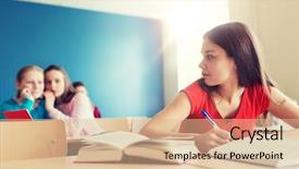  Presentation with back school education - Colorful theme enhanced with outcast - education bullying social relations backdrop and a lemonade colored foreground