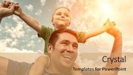  Presentation with father - Amazing presentation having outdoor activities - son seating on the father backdrop and a coral colored foreground