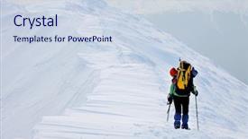  Presentation with winter in the swiss alps - Colorful PPT theme enhanced with outdoor activities - winter alpine trekking backdrop and a  colored foreground