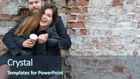  Presentation with obsolete - Theme having outdoor against obsolete brick wall background and a tawny brown colored foreground