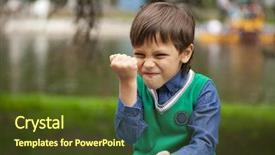  Presentation with childrens day - Cool new slides with outdoor at the summer day backdrop and a tawny brown colored foreground