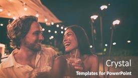  Presentation with dating - Colorful presentation enhanced with outdoor-bar-people-drinking-cocktails backdrop and a violet colored foreground