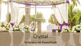  Presentation with beach wedding - Beautiful theme featuring outdoor beach wedding setup backdrop and a coral colored foreground