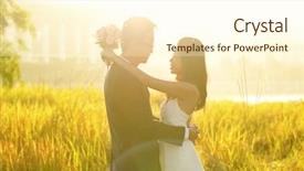  Presentation with bride and groom - PPT layouts consisting of outdoor bride and groom surrounding background and a cream colored foreground