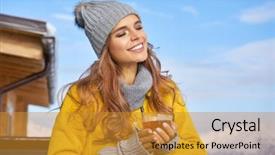  Presentation with simple rustic wedding - Amazing PPT layouts having outdoor cafe on mountain alpine backdrop and a gold colored foreground