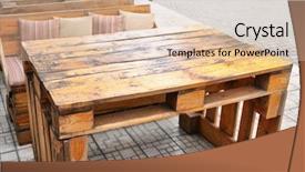  Presentation with secondary raw materials - Cool new presentation with outdoor cafe with furniture made backdrop and a  colored foreground