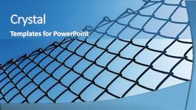  Presentation with chain link fence - Presentation theme with outdoor chain link fence background and a  colored foreground