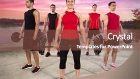  Presentation with pump - PPT layouts having outdoor class of body pump background and a tawny brown colored foreground