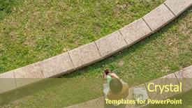  Presentation with green technology - Audience pleasing slide set consisting of outdoor concept of technology backdrop and a  colored foreground