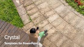  Presentation with green technology - Amazing presentation design having outdoor concept of technology backdrop and a  colored foreground