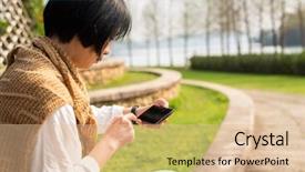  Presentation with green technology - PPT layouts having outdoor concept of technology background and a  colored foreground