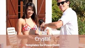  Presentation with people enjoying - Cool new PPT theme with outdoor cooking - young people enjoying a summer backdrop and a coral colored foreground