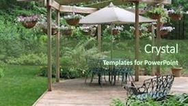  Presentation with dining - Slides with outdoor dining area background and a tawny brown colored foreground