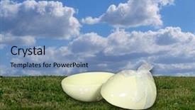  Presentation with easter - Colorful slide set enhanced with outdoor-easter-photo-prop-insert backdrop and a light blue colored foreground