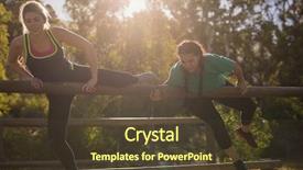  Presentation with obstacle course - Audience pleasing slide deck consisting of outdoor equipment during obstacle course backdrop and a  colored foreground