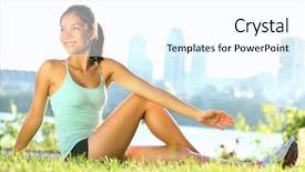  Presentation with exercise sport - Presentation featuring outdoor exercise smiling happy background and a white colored foreground