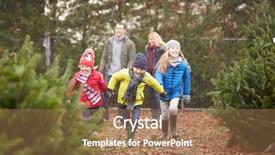  Presentation with family tree - Audience pleasing presentation design consisting of outdoor family choosing christmas tree backdrop and a  colored foreground