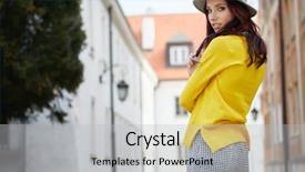  Presentation with bright yellow - PPT theme featuring outdoor fashion portrait of pretty background and a light gray colored foreground