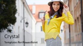  Presentation with mens fashion portrait - Cool new PPT layouts with outdoor fashion portrait of pretty backdrop and a light gray colored foreground