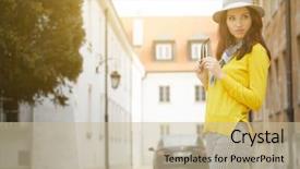  Presentation with mens fashion portrait - PPT theme enhanced with outdoor fashion portrait of pretty background and a mint green colored foreground