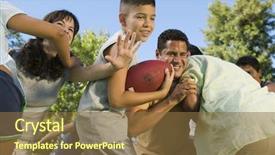  Presentation with football game security - Presentation design consisting of outdoor games - family football game background and a tawny brown colored foreground