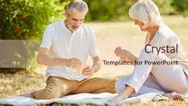  Presentation with senior couple - Slide deck having outdoor games - senior couple playing a card background and a lemonade colored foreground