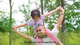  Presentation with daughter - Beautiful presentation featuring outdoor garden park happy backdrop and a gold colored foreground