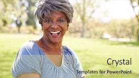  Presentation with head - Theme featuring outdoor head and shoulders portrait background and a blonde colored foreground