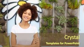  Presentation with head - Slides enhanced with outdoor head and shoulders portrait background and a  colored foreground