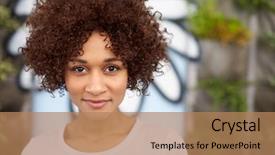  Presentation with shoulder - Beautiful slides featuring outdoor head and shoulders portrait backdrop and a  colored foreground