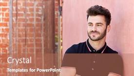  Presentation with wall street - PPT layouts featuring outdoor-head-and-shoulders-portrait background and a coral colored foreground