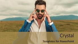  Presentation with smart - Cool new PPT theme with outdoor in a grass field backdrop and a  colored foreground