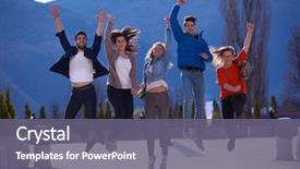  Presentation with students - PPT theme enhanced with outdoor in university campus park background and a  colored foreground