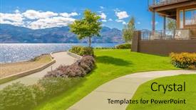  Presentation with british columbia canada - Presentation theme enhanced with outdoor landscape garden in north vancouver british columbia canada background and a gold colored foreground