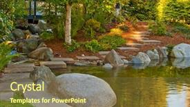  Presentation with garden pond - Cool new presentation with outdoor landscape garden with pond in north vancouver british columbia canada sunset light backdrop and a tawny brown colored foreground