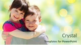  Presentation with green lights - Amazing slide deck having outdoor life - summer childhood family friendship backdrop and a soft green colored foreground