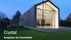  Presentation with scene - PPT layouts enhanced with outdoor lighting - beautiful modern house night scene background and a tawny brown colored foreground