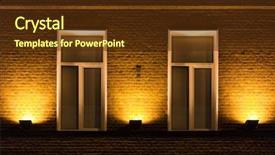  Presentation with brick - PPT theme with outdoor lighting - brick wall background urban city background and a tawny brown colored foreground
