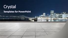  Presentation with san francisco - Audience pleasing PPT layouts consisting of outdoor lighting - empty marble floor with cityscape backdrop and a  colored foreground