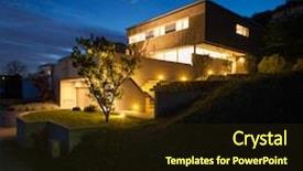  Presentation with bonfire night design hand - Audience pleasing presentation theme consisting of outdoor lighting - house of modern design night backdrop and a  colored foreground