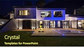  Presentation with lighting - Cool new slide deck with outdoor lighting - house with pool backdrop and a wine colored foreground
