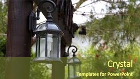  Presentation with eid mubarak illuminated arabic lantern - Colorful slide set enhanced with outdoor lighting - lantern in park backdrop and a  colored foreground