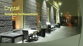  Presentation with lighting - PPT theme consisting of outdoor lighting - old town background and a tawny brown colored foreground