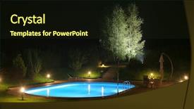  Presentation with lighting - Amazing presentation theme having outdoor lighting - pool and garden by night backdrop and a wine colored foreground