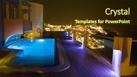  Presentation with santorini - Theme consisting of outdoor lighting - santorini night - greece vacation background and a wine colored foreground