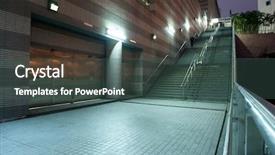  Presentation with street of shanghai on the night - Theme with outdoor lighting - street at night background and a ocean colored foreground